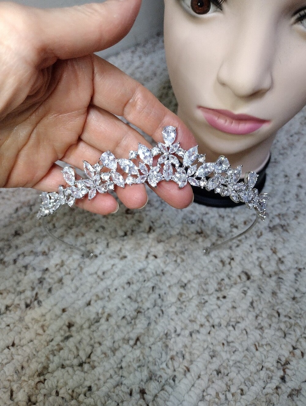 Believe By Brilliance Sparkly Cubic Zirconia & Silver Plated Bridal Tiara - Picture 4 of 9